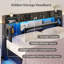Structure de lit très grand avec tête de lit avec rangement, cadre de lit flottant très grand avec station de rangement et de charge, lit très grand avec lumières DEL, lit plateforme sans sommier, sans bruit, assemblage facile, polyuréthane noir-728582626