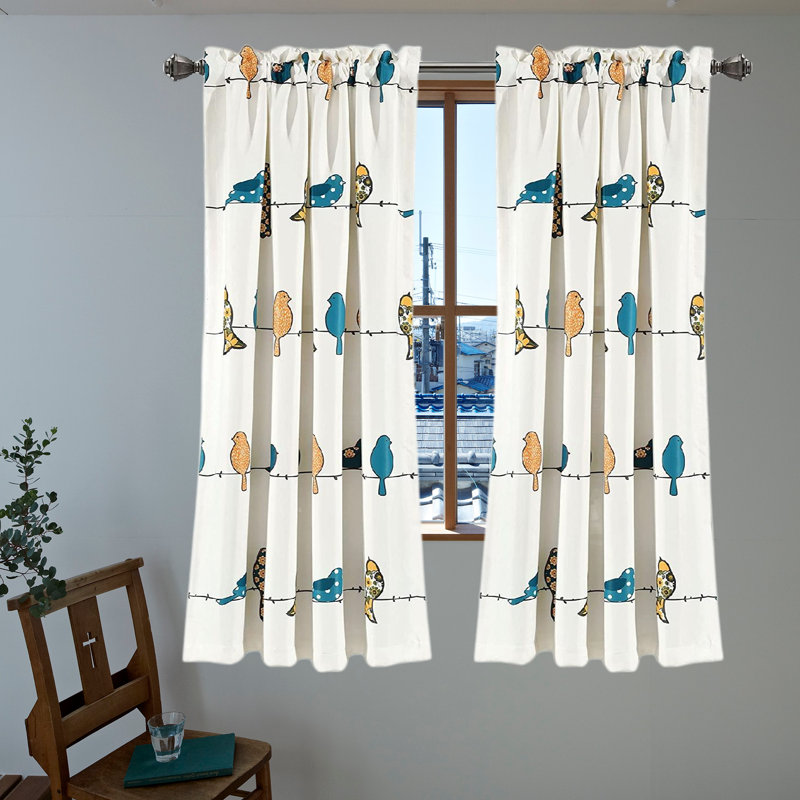 Room Darkening Curtain Pair, Blue/Gray, 52" W x 108" L