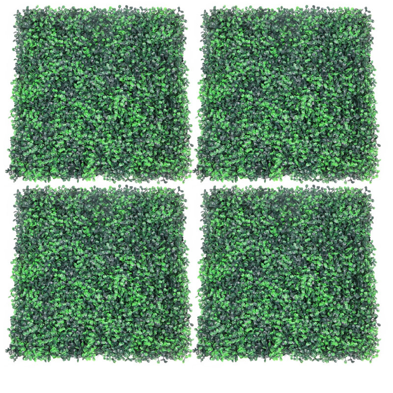 Mur de gazon artificiel 20 po x 20 po, toile de fond de mur de verdure, panneaux de buis Quickep (ensemble de 12)