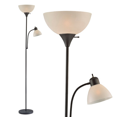 Ankoma 72" Torchiere Floor Lamp with Adjustable Side Reading Light