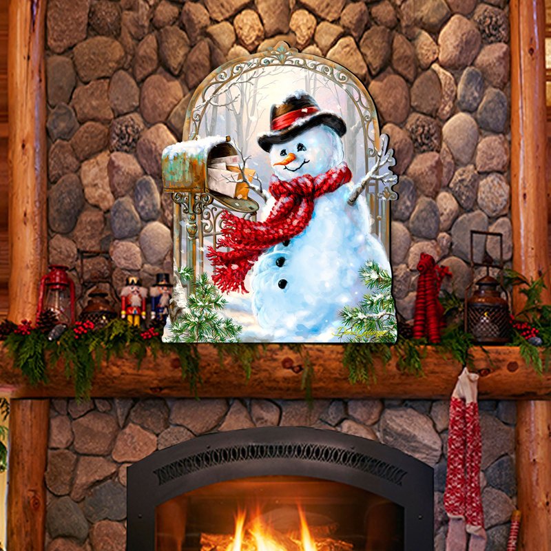 Crochet mural et porte bonhomme de neige saisons-greetings