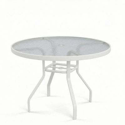 Glass 42" Round Dining Table
