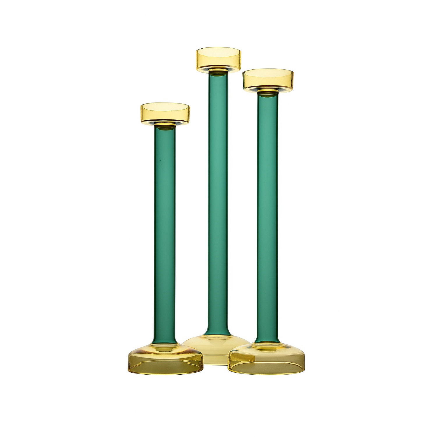 Ahmad Glass Tealight Candle Holder, 10.5"H x 3" W x 3" D, Green