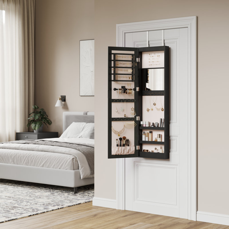 Armoire à bijoux de 13,8 po de largeur Mcgray, Noir
