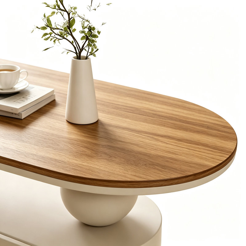 Table basse French Cream, H 17,71 po x l 35,43 po x P 17,71 po, Brun noisette / crème
