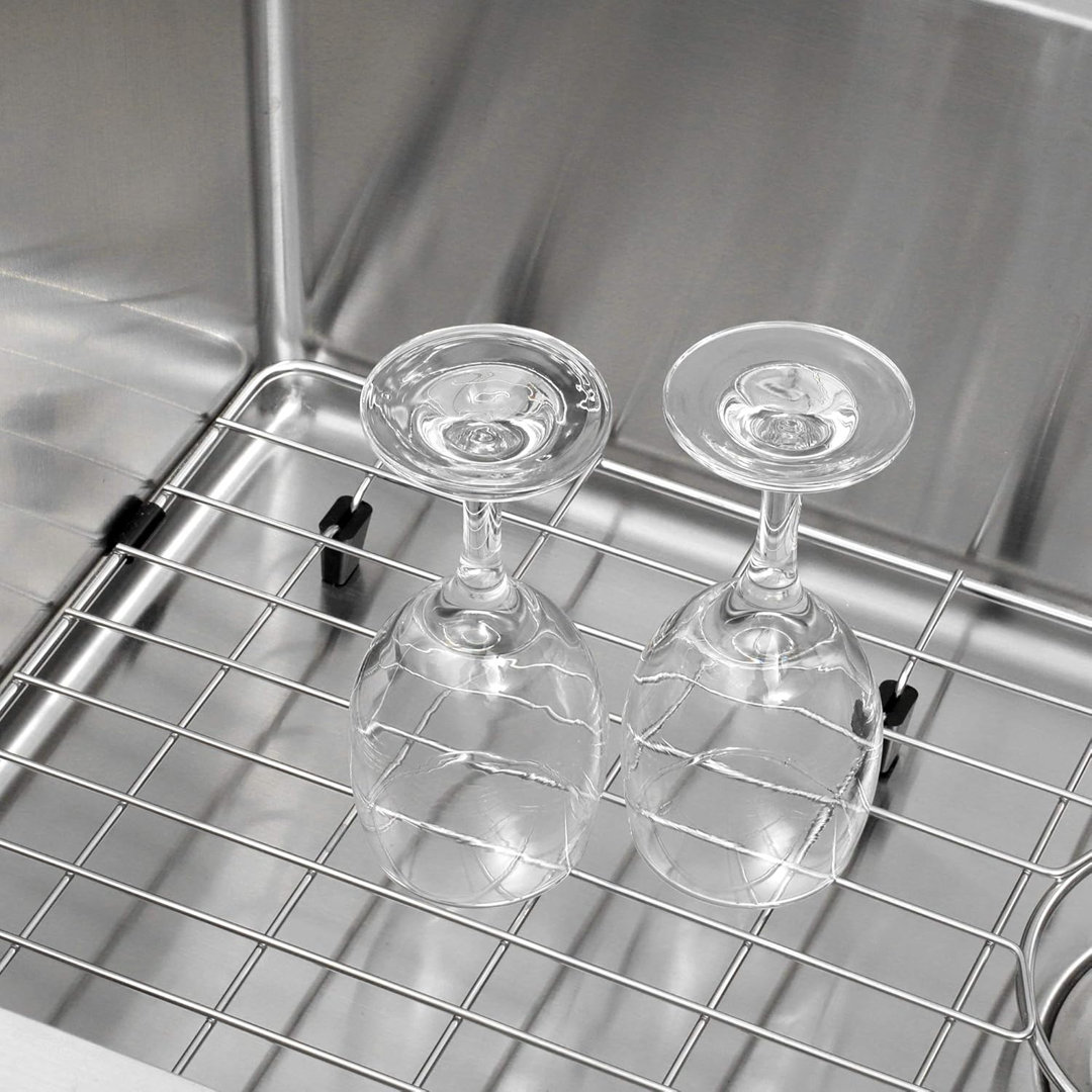 KDK HOME 15.7"W Stainless Steel Grid and Protectors of Single Bowl Kitche Sink with Rear Drain KDK HOME 