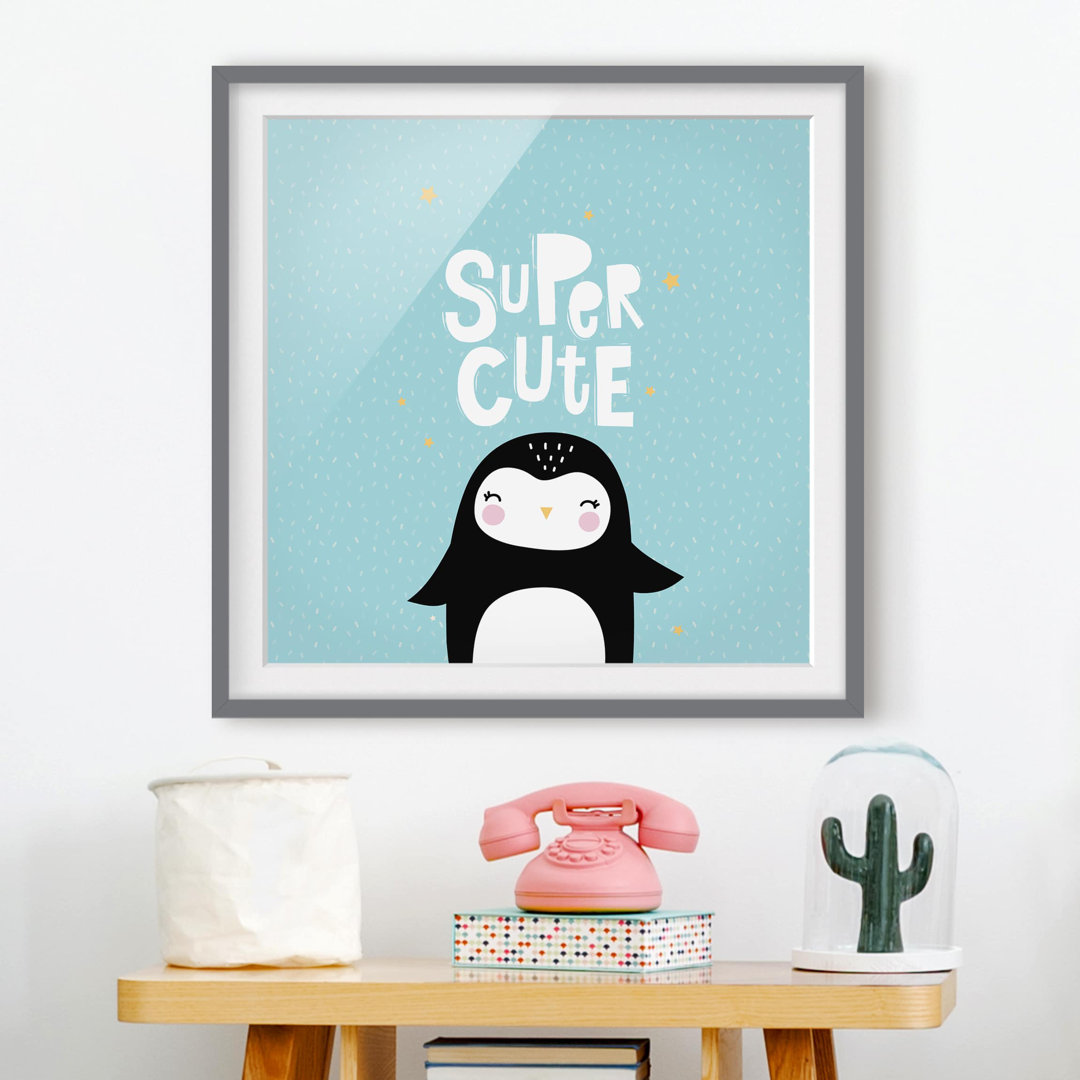 Gerahmter Grafikdruck Super Cute Penguin