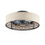 Ventilateur de plafond 20 pouces en tissu de style campagnard avec télécommande pour salon, chambre à coucher et cuisine - NON INCLUS