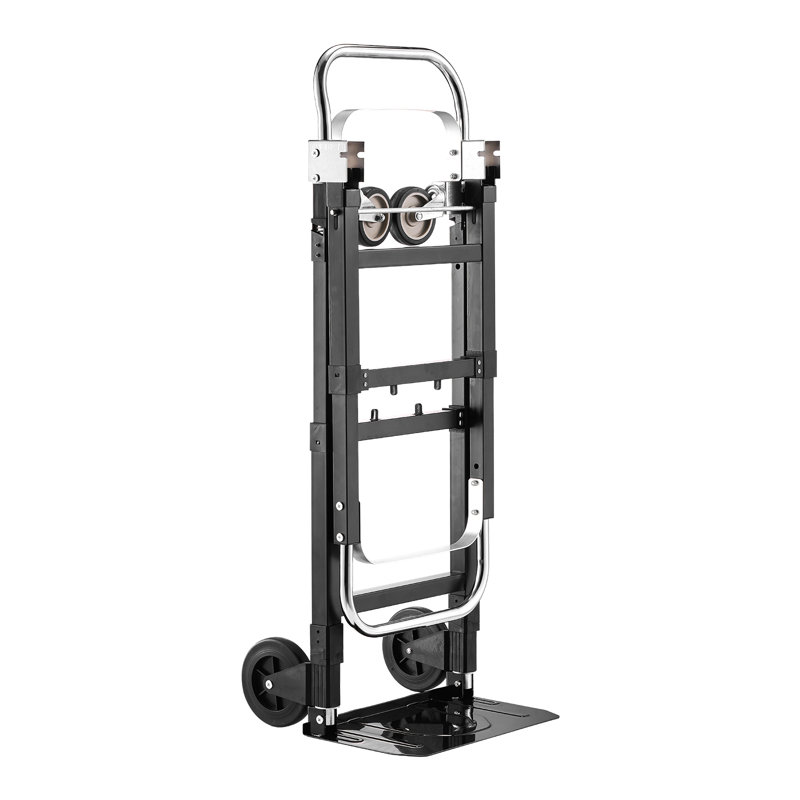 Chariot de manutention pliable en acier noir, capacité de 227 kg (500 lb).