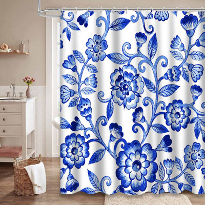 Rideau de douche à 12 crochets Floral