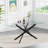 7 Piece Glass Dining Table Set for 6, Modern 60" Glass Kitchen Table with Metal Leg, Tufted Velvet Upholstered Dining Chair, Rectangle Dining Table and Chairs Set for Kitchen-948036868