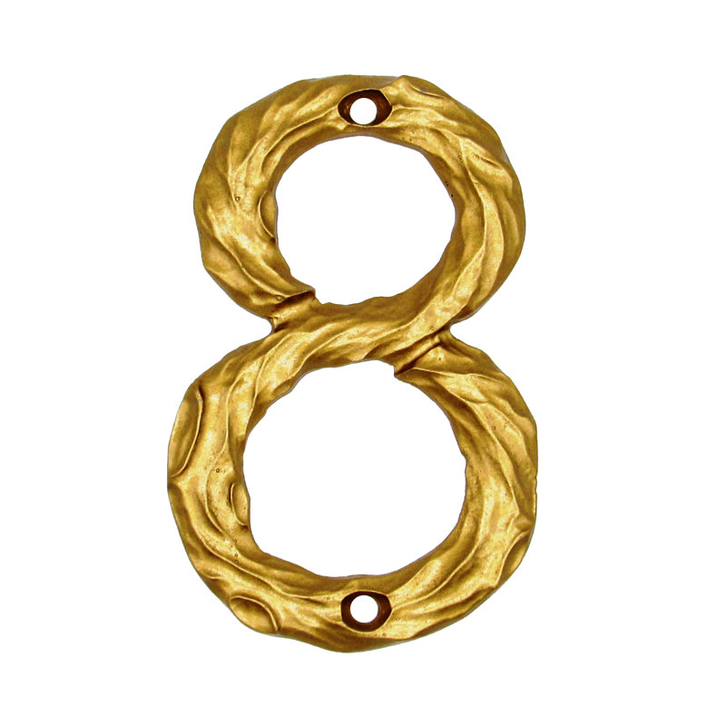 Numéro de maison de 4 po, 8, Or luxueux