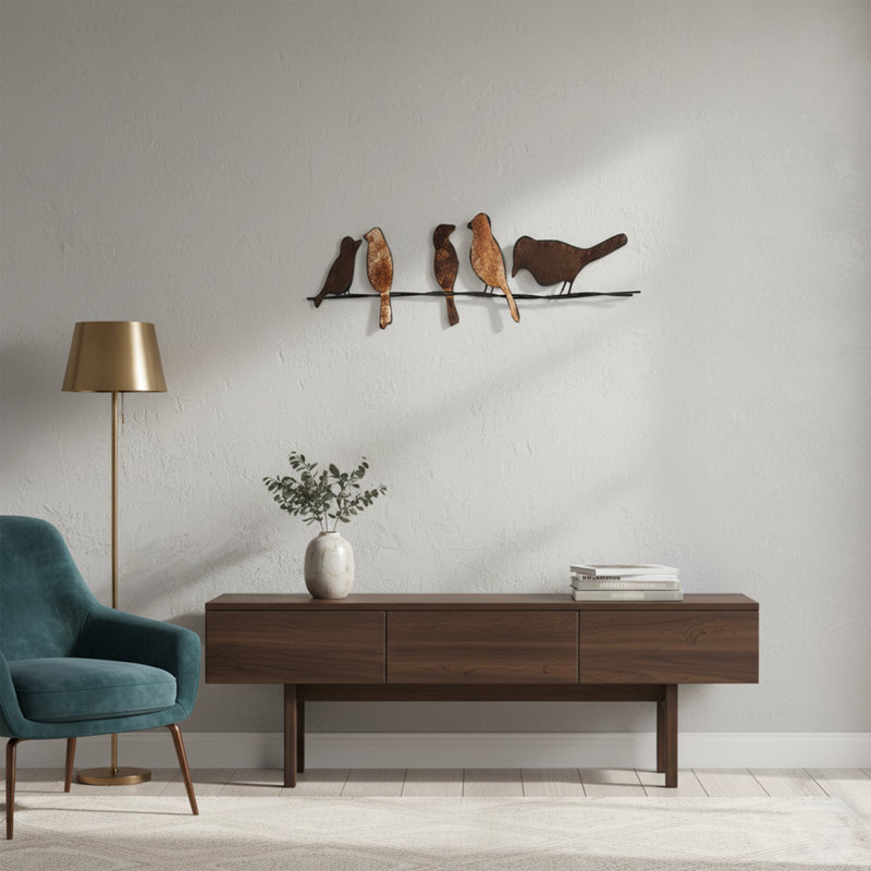 5-Birds Metal Wall Decor