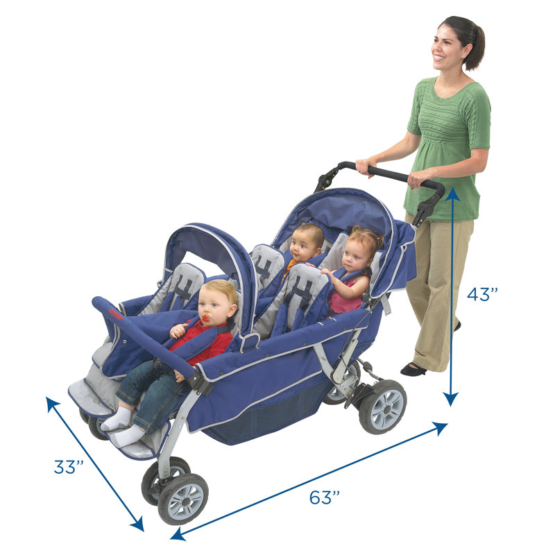 Steel Frame Six-Seat All-Terrain Folding Stroller