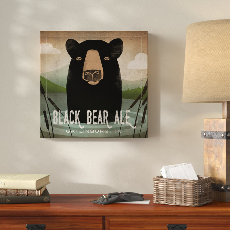 « pelurey black bear ale », reproduction d’impression sur toile tendue, H 24 po x l 24 po x P 2 po