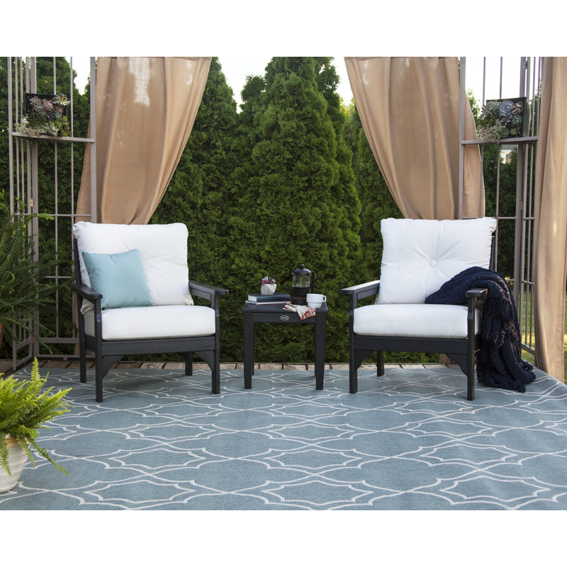 Lakeside Vineyard Deep Seating Chair, Green, Weathered Tweed