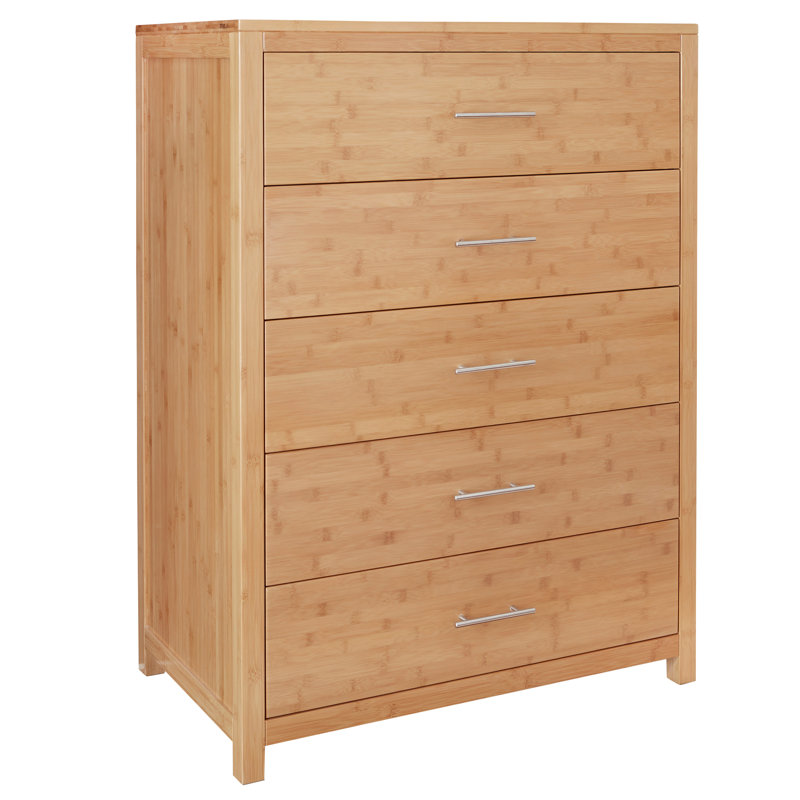 Acosta Solid Bamboo 5-Drawer Dresser (33.8" W), Natural Bamboo
