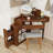 Makeup Vanity Desk With Stool, Mirror, Lights, Stool and Drawer-128976183
