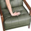 Fauteuil moderne en cuir avec pieds en noyer et coussin de siège-1891280272