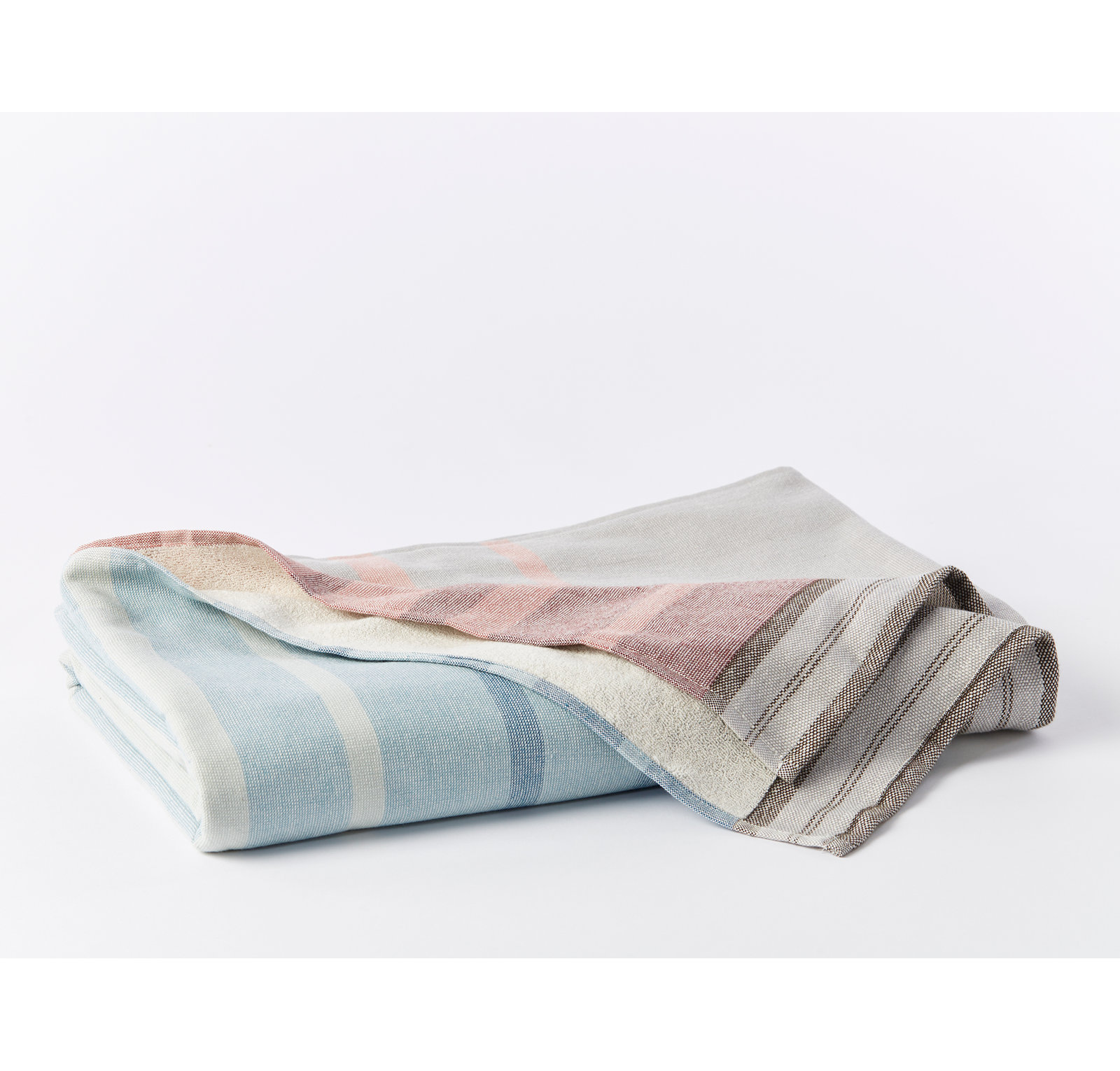 Tomales 100% Cotton Midweight Beach Towel, Rosehip/Deep Ocean Ombre