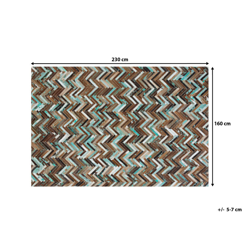 Leather Hand Woven Area Rug, Rectangle 160 x 230cm