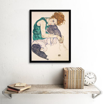 Egon Schiele Seated Woman Legs Drawn Up Adele Herms Painting by Egon Schiele - Single Picture Frame Art Prints