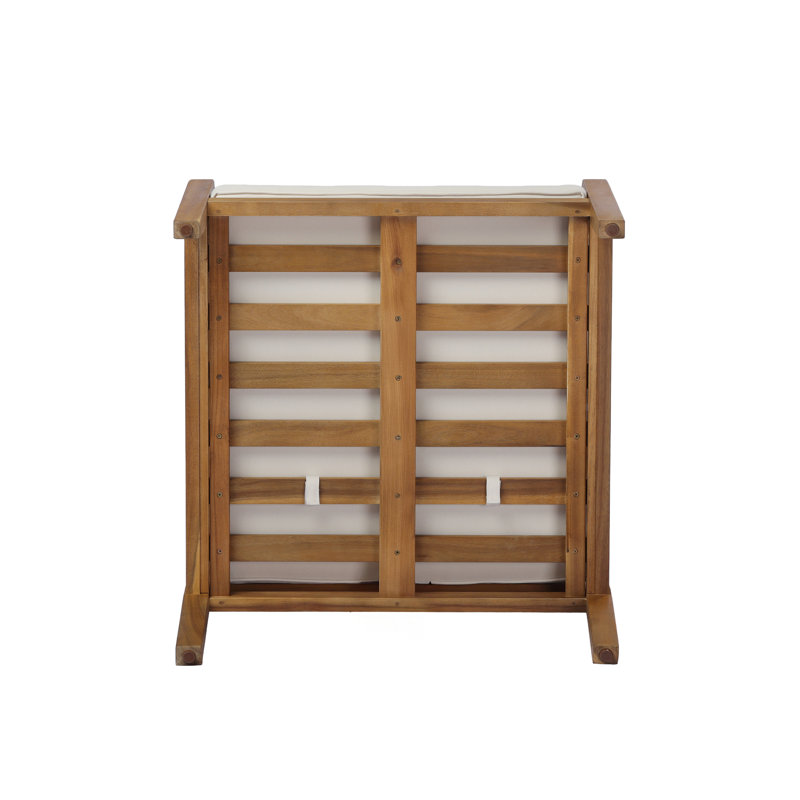 Chaises longues confort à assise profonde pour patio, ensemble moderne en bois d'acacia pour balcon