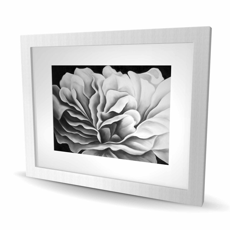 Magnifique fleur noire et blanche - imprimé romantique botanique