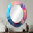 Transitional Pink And Blue Shapes I - Modern Oval Wall Mirror-1961112797