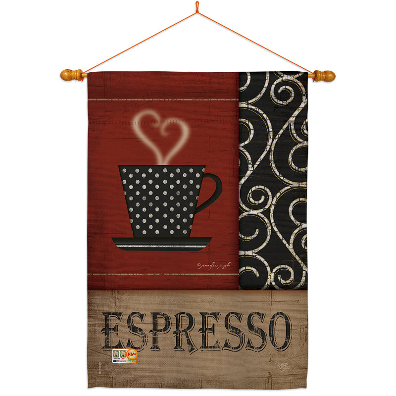 Ensemble de drapeaux à 2 faces 40" x 28" espresso