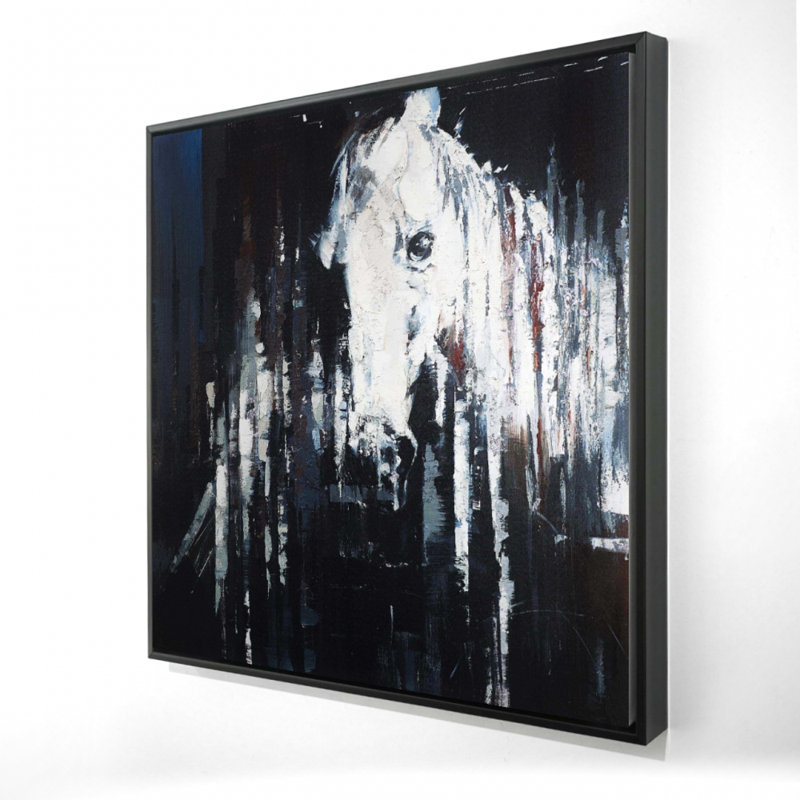«Cheval abstrait sur fond noir»