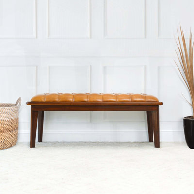 Banc en cuir avec boutons