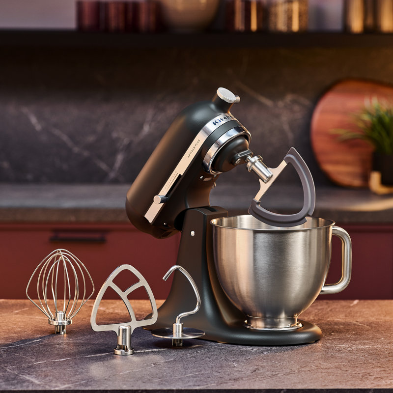 KitchenAid® Artisan Plus Mixer with Integrated Bowl Light & Precision Speed Control – Black Matte, Matte Black