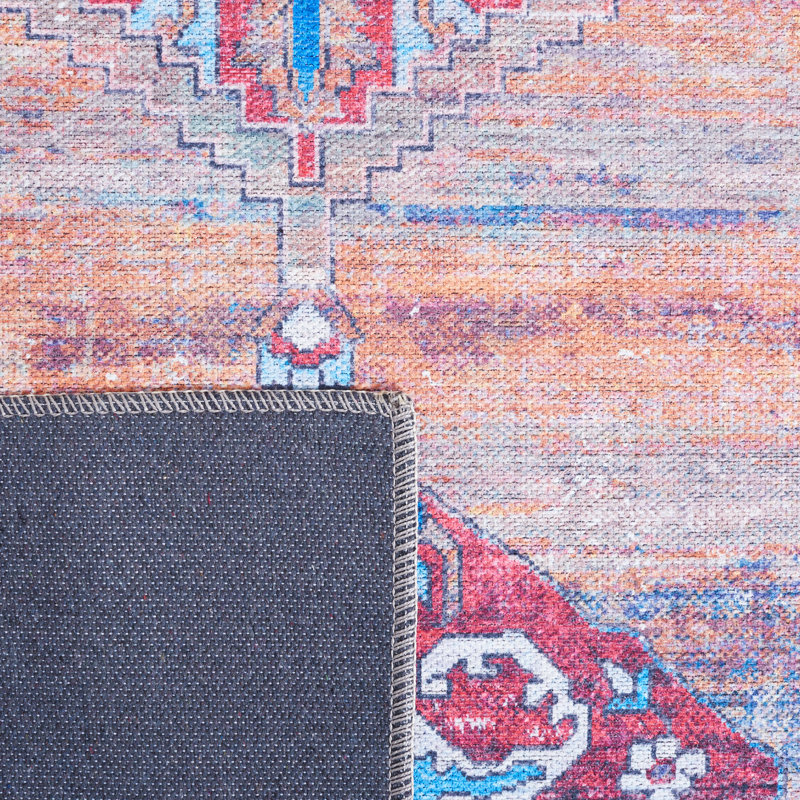 Kingsford Oriental Rust/Navy Area Rug, Rectangle 4' x 6'