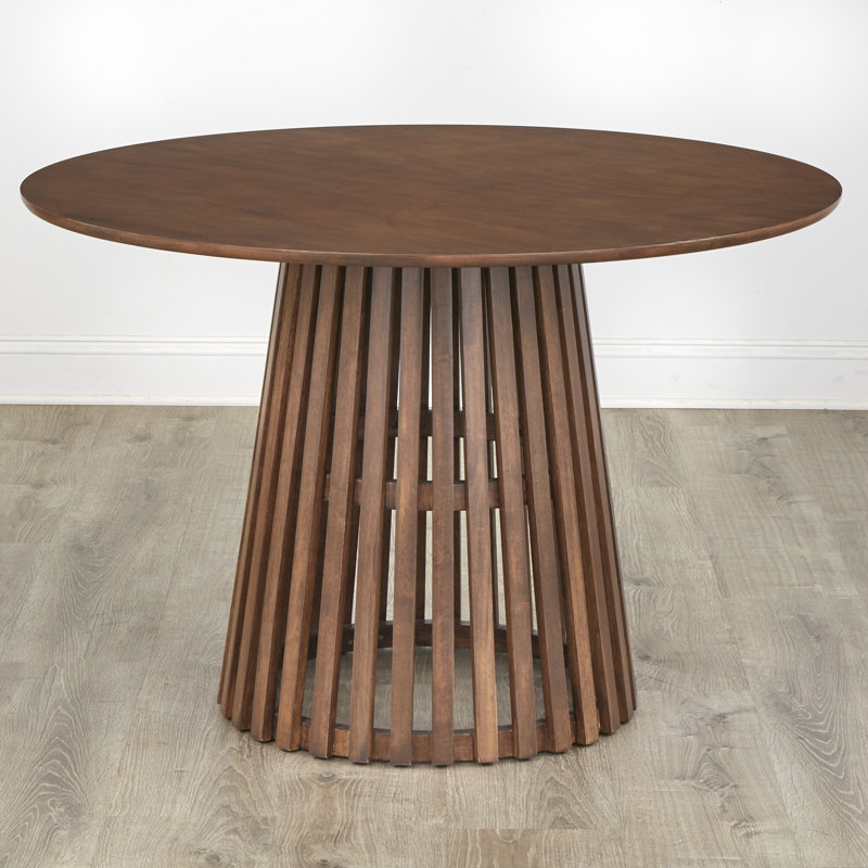 Parisi Round Solid Wood Base Dining Table, Walnut