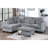 Contemporary Style 3Pc Sectional Set Right Arm Chaise Left Arm Sofa W/ USB Port Storage Ottoman Throw Pillow Wooden Legs Primary Living Room-94258330