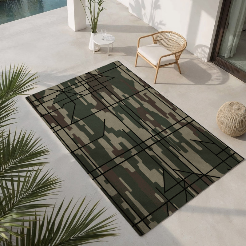 Tapis intérieur et extérieur Warden Line, Rectangulaire 8 pi x 10 pi