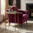 Paolina Square Accent Table Painted Gold, Glass Snakeskin Top