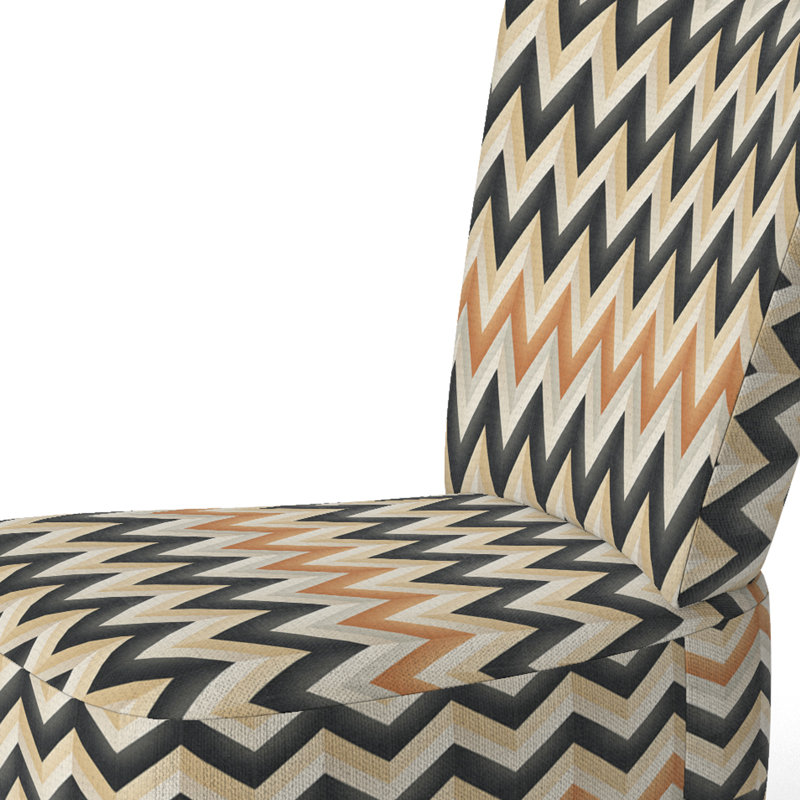 Chaise d'appoint large 27,5 po Roussel, Mélange de polyester noir / orange / blanc