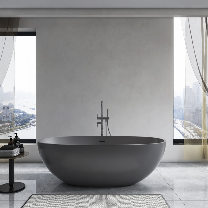 Baignoire autoportante à surface solide Ultimate Comfort pour salle de bain moderne