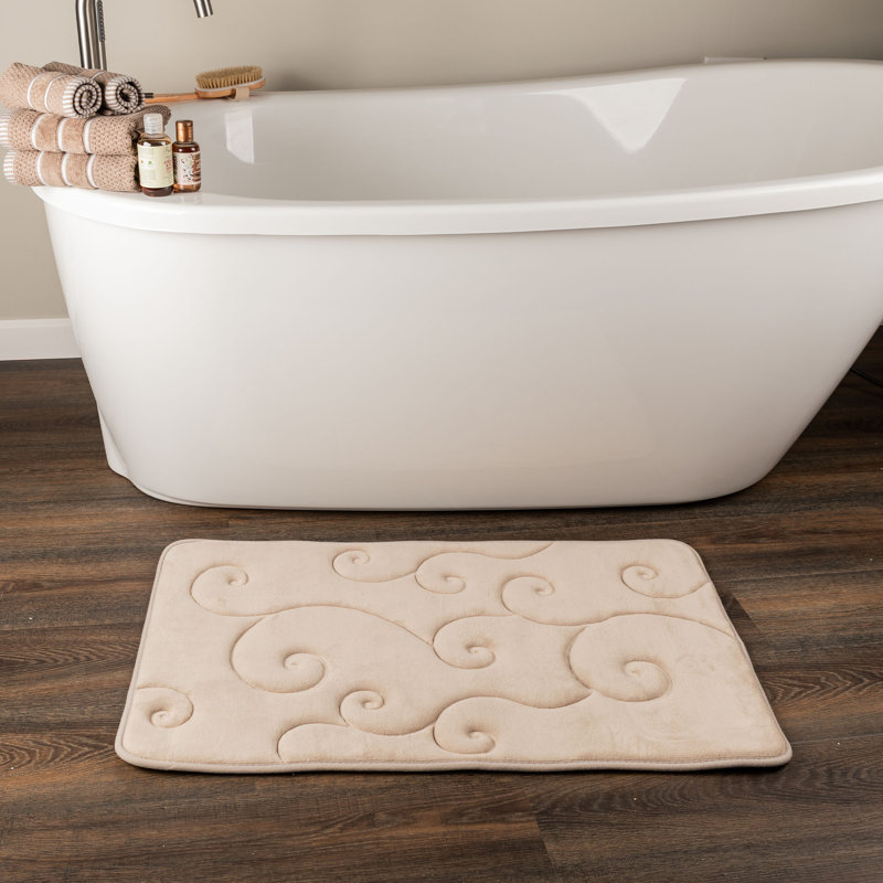 Lavish Home Set of 2 Memory Foam Bath Mats, Taupe, Taupe
