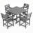 5-Piece Outdoor Patio HDPE Dining Set, Square Table With 4 Armchairs-1598390297