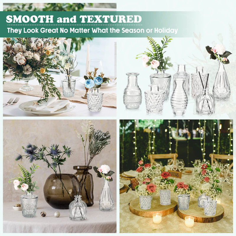 Ensemble de 20 vases à fleurs en verre pour petits centres de table en verre rustique pour table de mariage Décoration de Noël