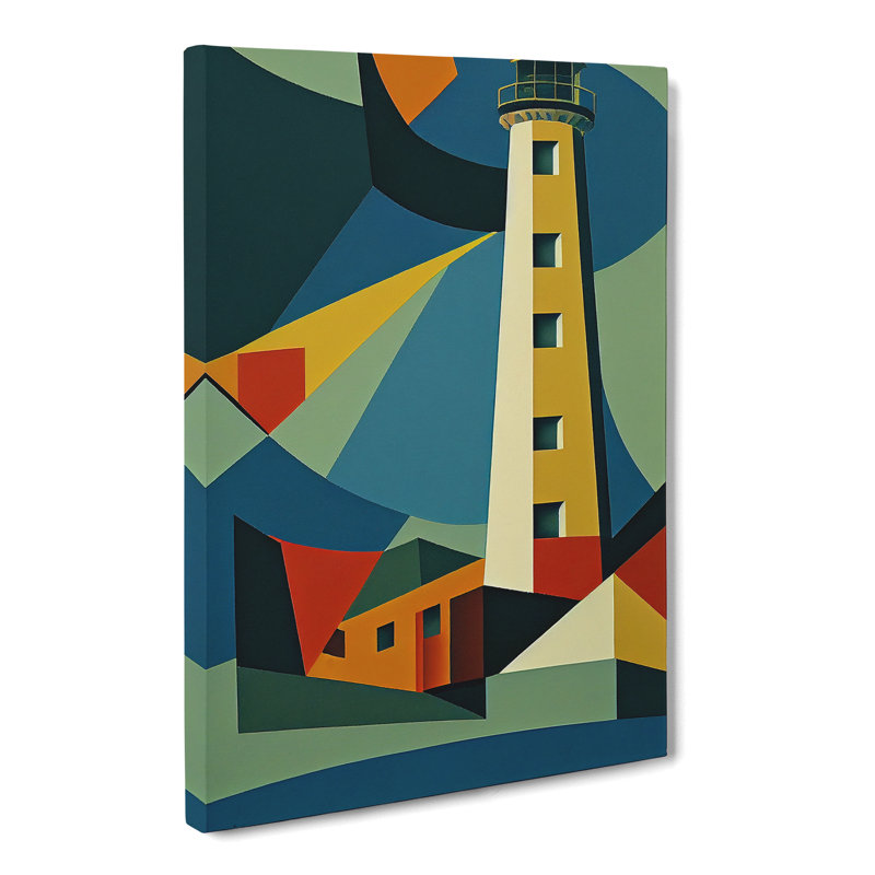 Lighthouse Cubism - Wrapped Canvas, 76cm H x 50cm W x 3cm D