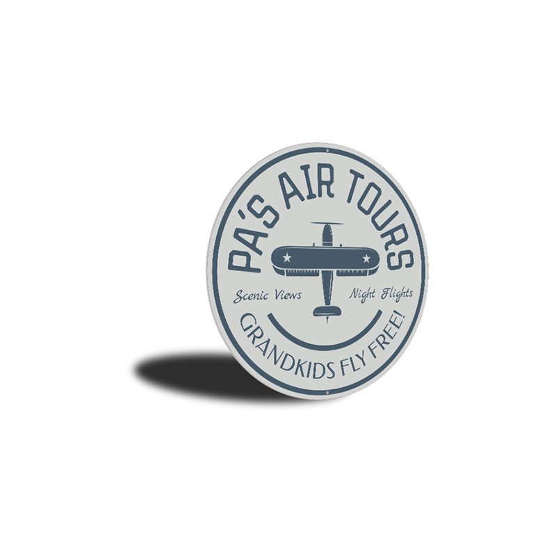 Panneau en aluminium «Grandpa's Air Tours», H 12 po x l 12 po x P 0,04 po