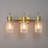 5-Piece All-In-One Matte Brass Bathroom Kit With 19" 3-Light Vanity Light And Ribbed Glass Shades