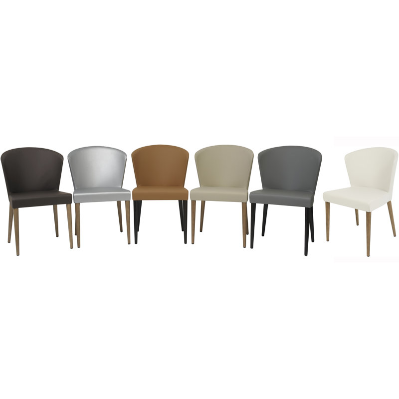 Verona Ecopelle Leather Upholstered Dining Chair, Wenge, Silver