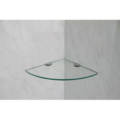 Fanney Triangle Glass Floating Shelf with Adjustable Shelves