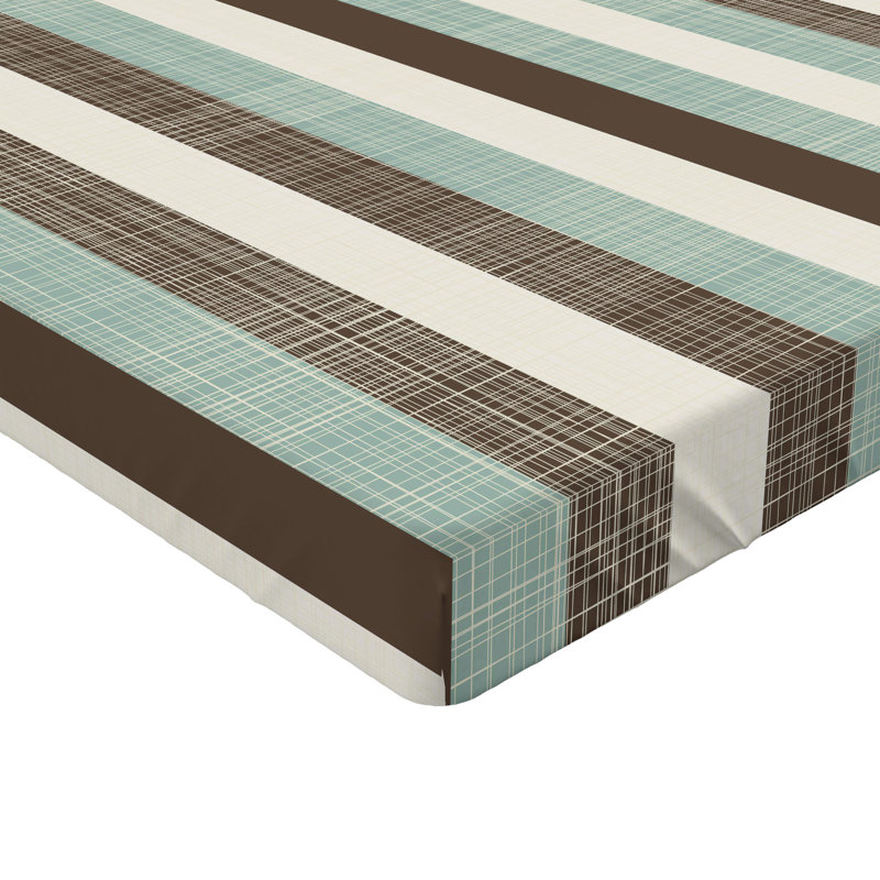 Drap-housse Ambesonne, Drap-housse de taille simple, Rayé vert amande / brun / crème