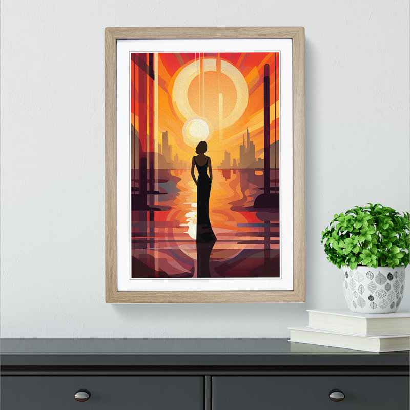 Single Picture Frame Print on Wood, 46cm H x 34cm W, Oak Framed